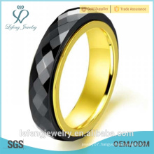 2015 hot sale personality titanium steel black ceramic ring for women, men